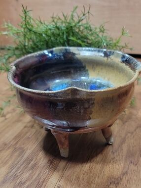 Stonewear Footed Flower Vase